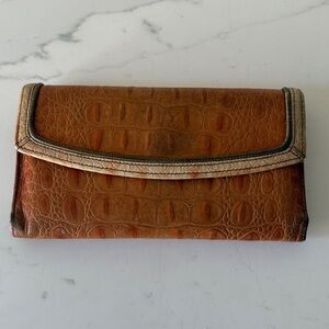 Brahmin Crocodile Embossed Leather Wallet and Checkbook